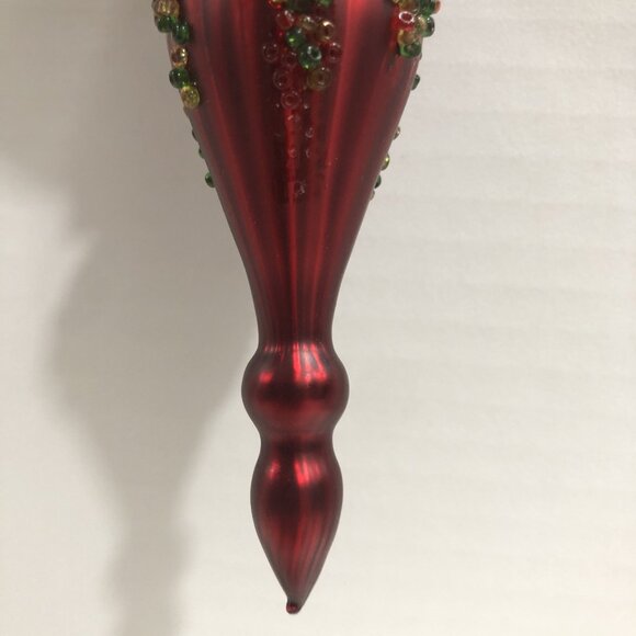 red glass finial Christmas tree ornament - Picture 7 of 8